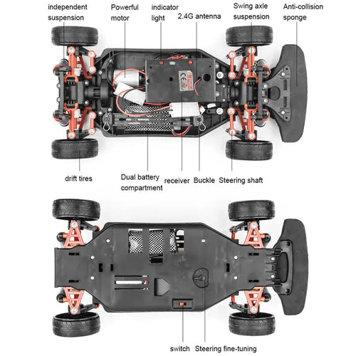 Load image into Gallery viewer, 1:10 70km/h High-speed Drift Remote Control Car 2.4G 4WD Rc Off-road Vehicle Dual-speed Rc Car Children's Christmas Gift
