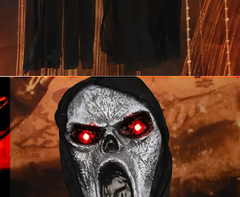 Halloween Decoration Screaming Scarecrow Ghost Voice-controlled Glowing and Sound-emitting Pendant Setting Up Props