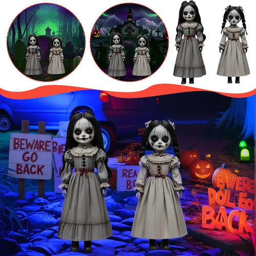 Load image into Gallery viewer, 2pcs Halloween Ghost Doll Ground Insertion Decoration Horror Style Outdoor Courtyard Logo Decoration
