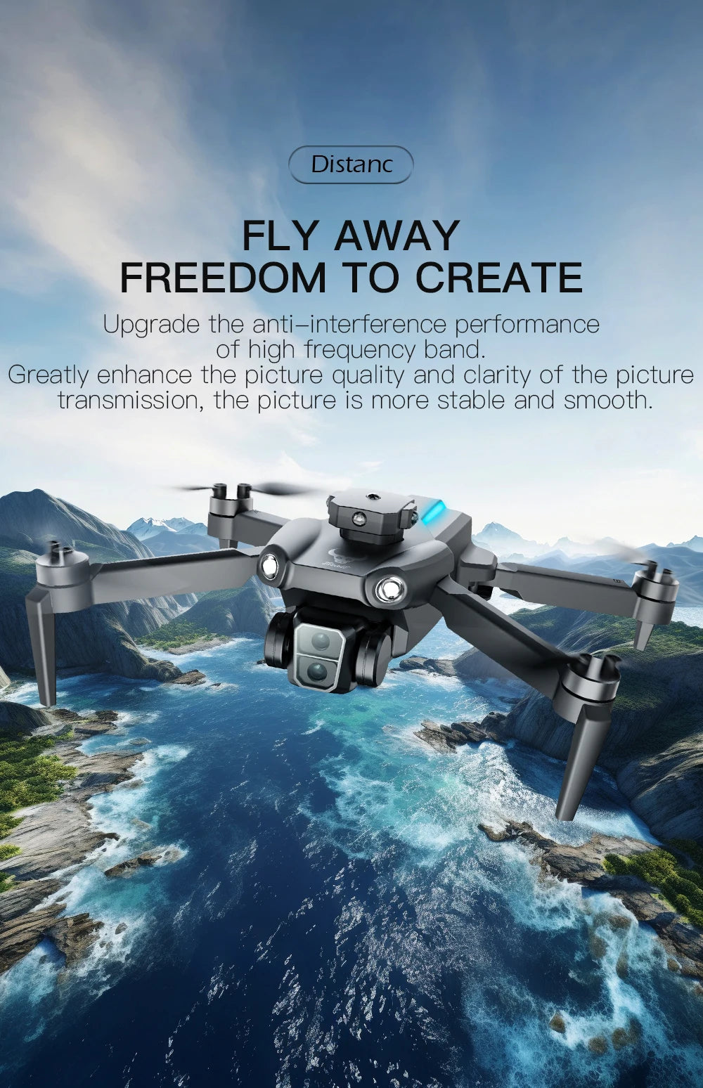 SG109 Pro Mini  Drone 8K Profesional with HD Camera 5G WiFi GPS Folding 4-Axis anti Shake Gimbal Brushless Motoror Quadcopter Ne