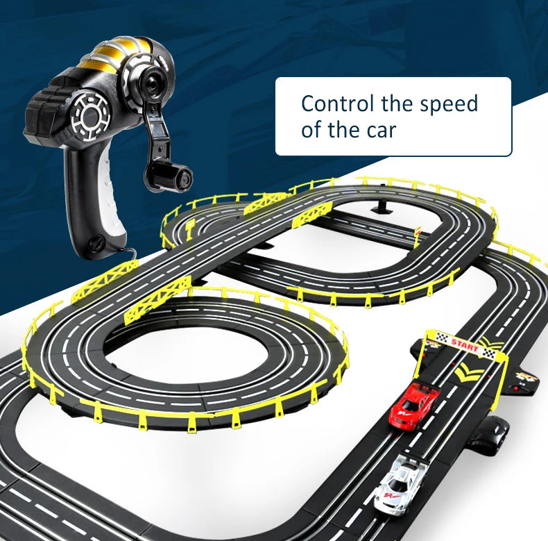 Slot car track Electric rail car 1:43 double remote control racing track toy automatic racing electric track children Christmas gift
