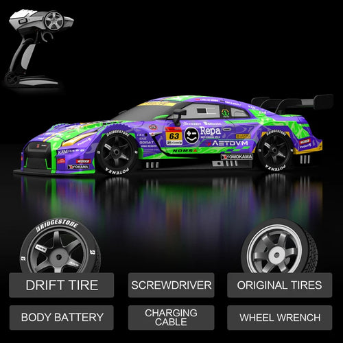 Load image into Gallery viewer, Rc Car 4WD Drift Racing 2.4G Dual Motors 40km/H 40 Minutes Long Battery Life 1:16 GTR Remote Control Car Outdoor Racing Car Toys
