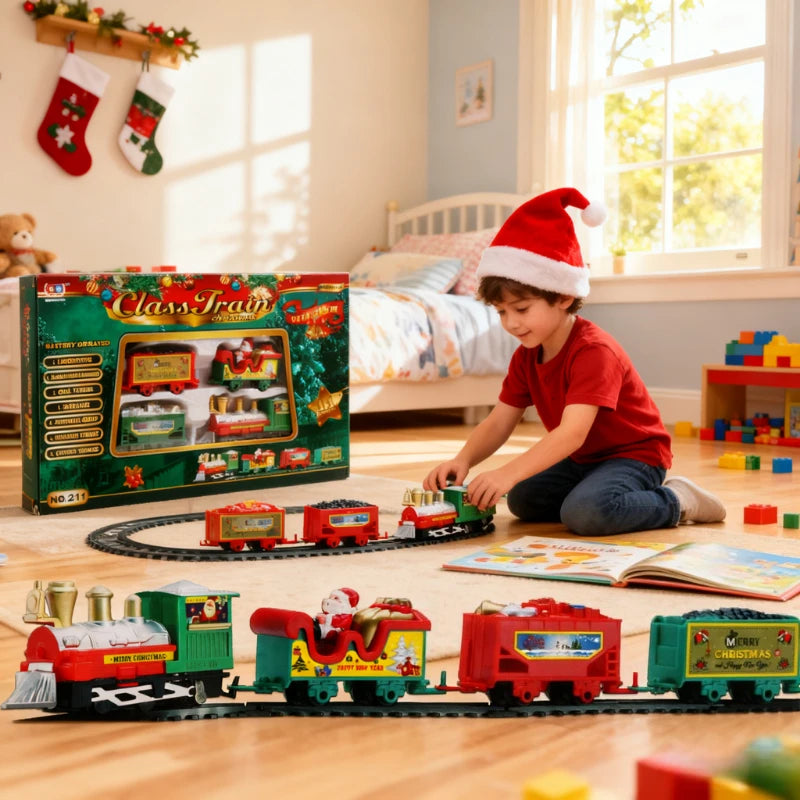 Christmas Train Set Assemble Railway Tracks Toys Decor Christmas Tree Train Gift Toy For Kids Birthday Party Gift Christmas Gift