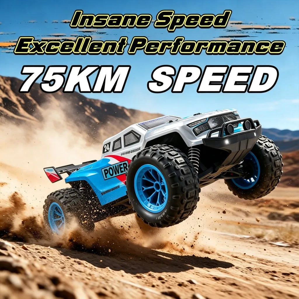 4WD 75KM/H RC Car Super Brushle High Speed Buggy 4x4 Off Road Remote Control High Speed Drift Racing Truck Drift Racing Toy Gift