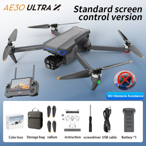 Load image into Gallery viewer, AE30 Ultra GPS Drone 4K Profesional HD Camera 3-Axis Gimbal Brushles Airdrop RC Quadcopter 5.5inch Screen Control Fishing Drones
