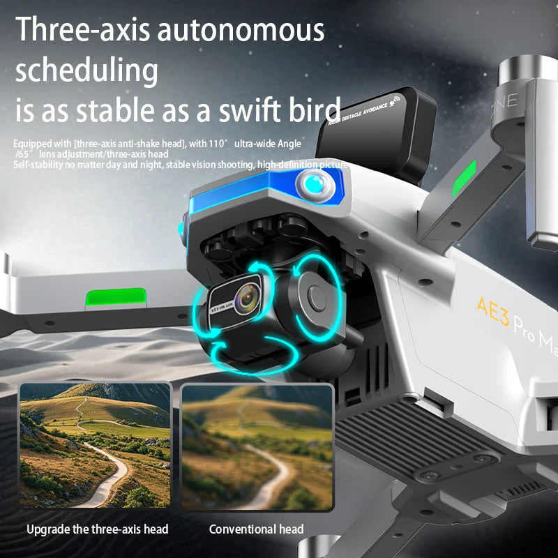 2025 New AE3 PRO Max+ GPS Drone 8K Dual Camera With Screen 5G Wifi FPV 3-Axis Gimbal Obstacle Avoidance Quadcopter RC Dron Toy