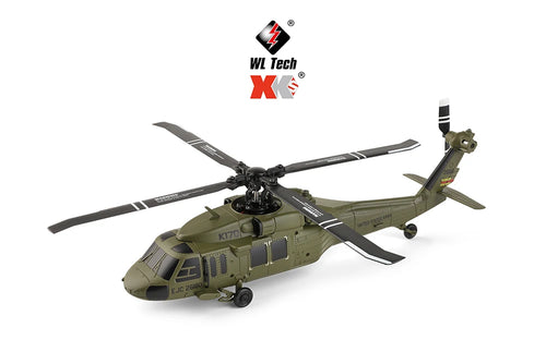 Load image into Gallery viewer, Wltoys K170 UH-60L RC Plane 2.4G 4CH 6-Axis Gyro Brushless Motor Military Green Helicopter RTF And XK K170 Birthday Gift for Kid
