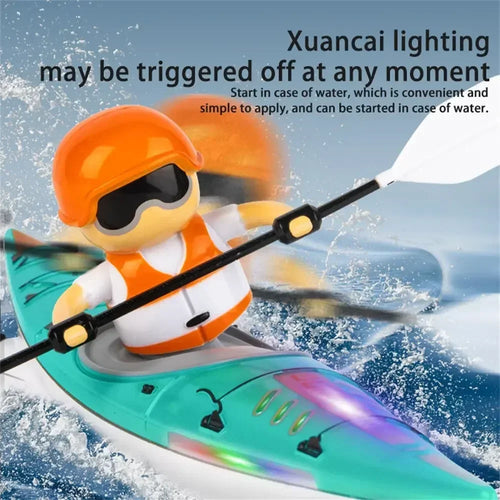 Load image into Gallery viewer, HC-810 RC Boat RTR 2.4G 15km/h Brushed Motor Paddle Remote Control Rowing LED Lights 360 Driving Dual Modes Waterproof Ship
