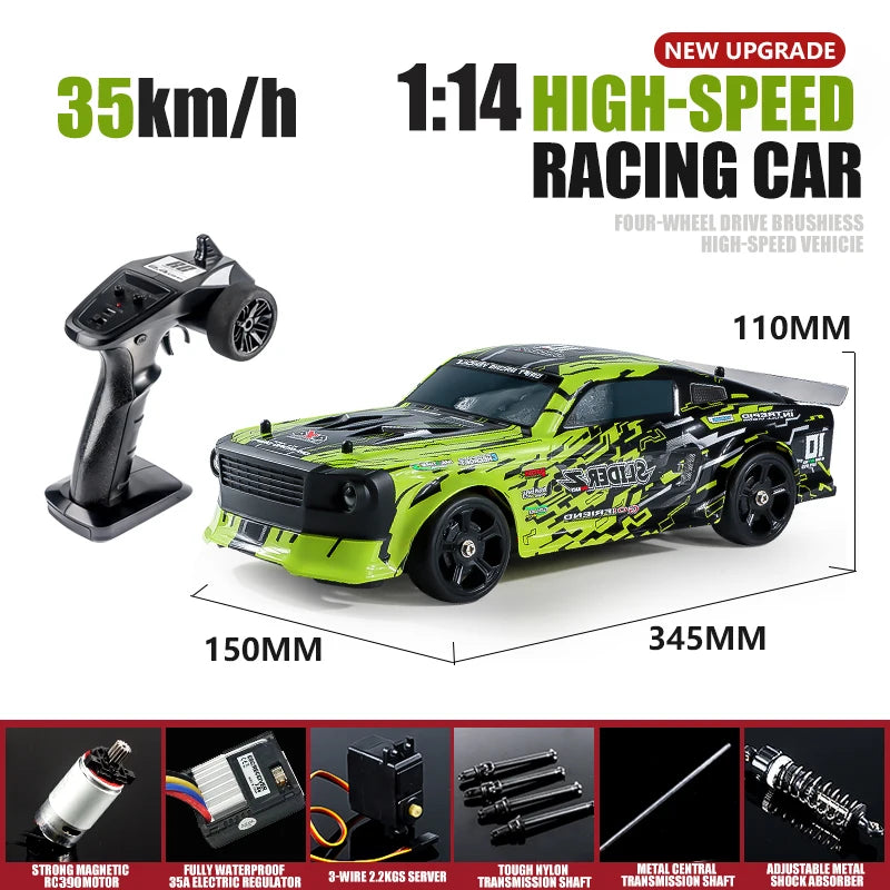Remote Control Toy Race Car 1:14 Scale - High Speed 4x4 Off-Road RC Climbing Drift Car, Gift for Boys