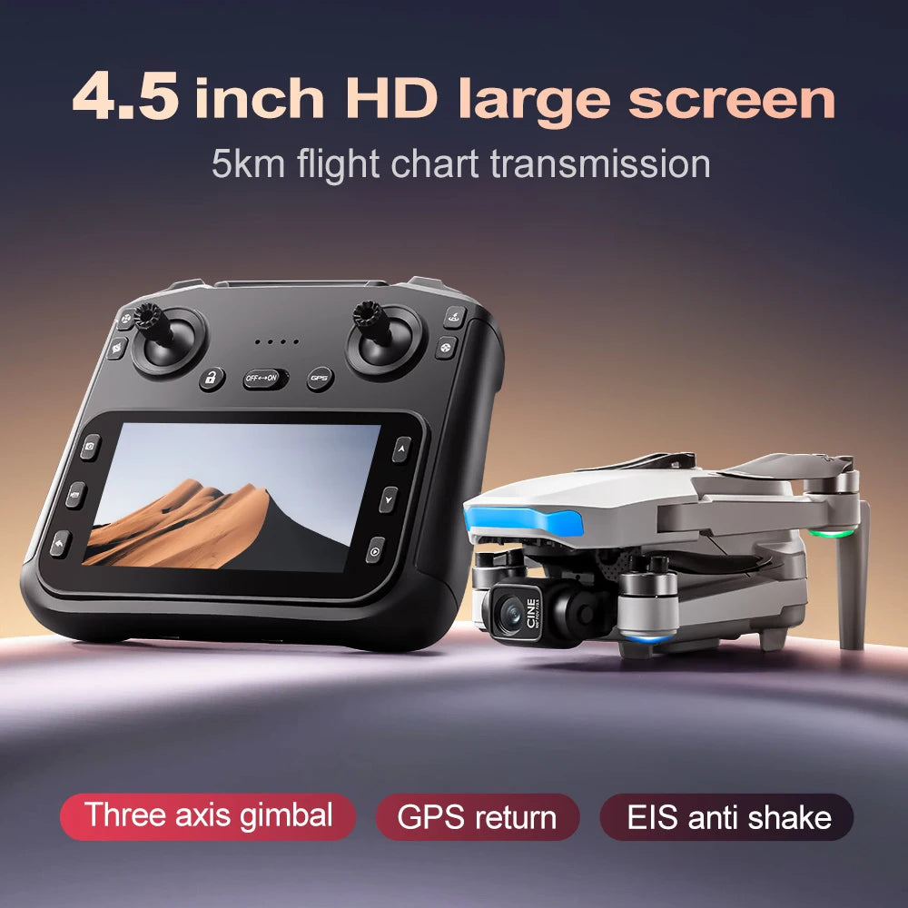 New S-X1 Quadcopter Drone: 4K Camera, 3-Axis Gimbal w/EIS, 5G GPS | Pro Aerial Photo Gift with Foldable Design