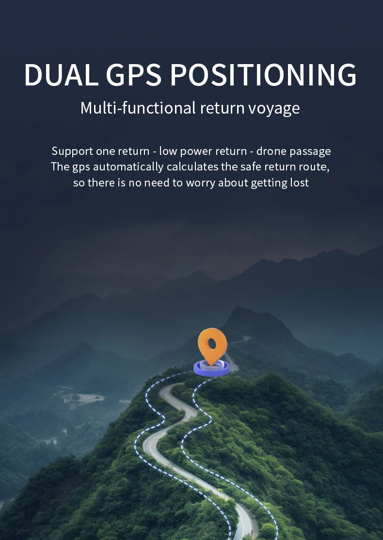S880 Flagship Drone 8K Dual Cameras 3-Axis Gimbal 5G FPV GPS Return TouchScreen RC Obstacle Avoidance Optical Flow Hovering Dron