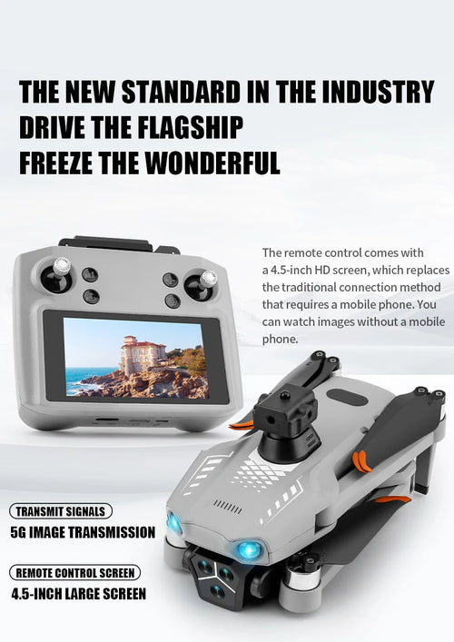 Load image into Gallery viewer, T01 Mini Drone with 4K HD Camera 4.5&#39; Touch Screen GPS Obstacle Avoidance Brushless Motor - Folding Quadcopter for Photography
