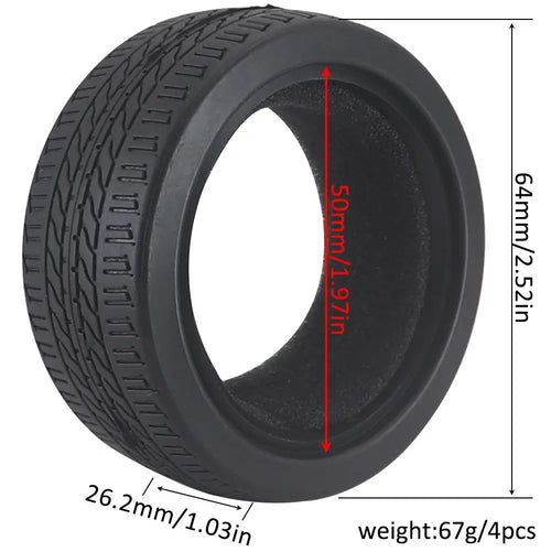 Load image into Gallery viewer, 1:10 On-road Car Tires 63-68mm High Grip Rubber Tyre Hot Melt Tire Hsp 94123 Hpi Himoto Fw06 Tt01 Abrasion Resistant Racing Car
