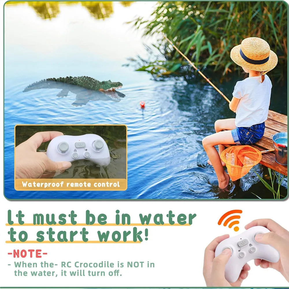 Rc Crocodile Remote Control Boat Electric Simulation Radio control  Machine toys  Children's Water pool Outdoor Toys for Boys