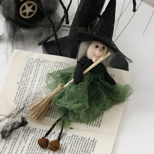 Load image into Gallery viewer, Halloween Ghost Festival Witch Figurine Hanging Doll DIY Decoration Pendant Ornaments for Party Haunted House Decorate Props
