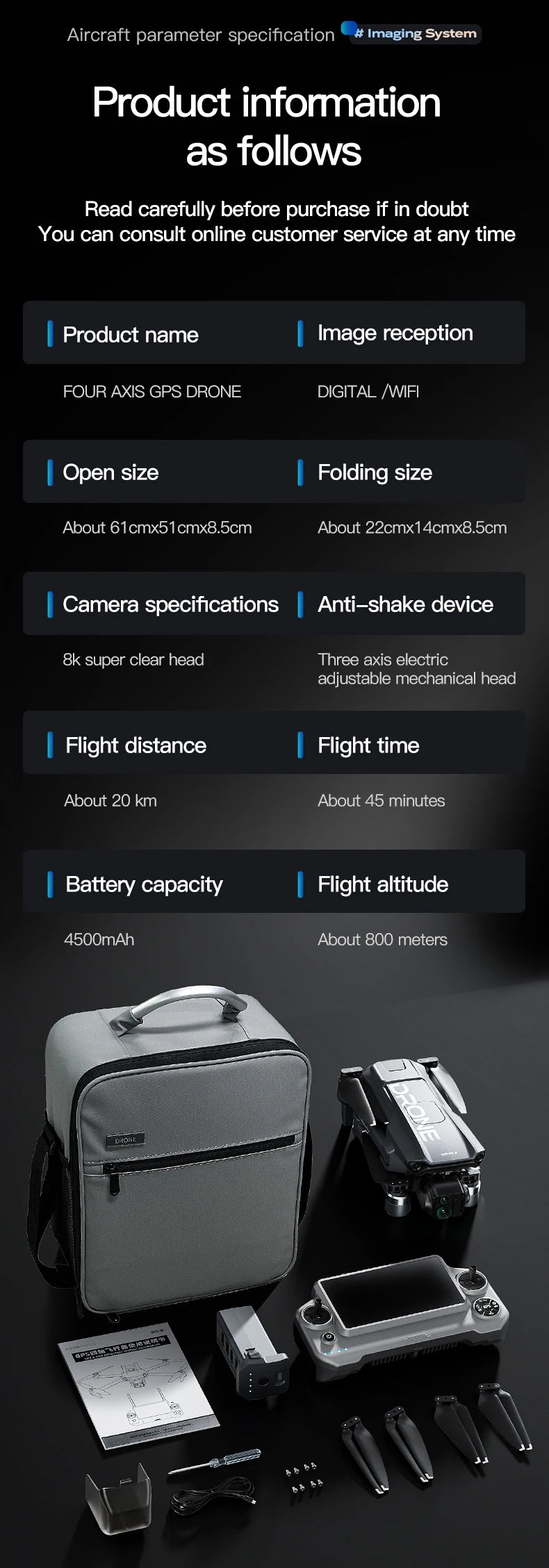 2025 Wing 6 Professional 8K High-Definition Aerial Photography GPS Drone 3-Axis Mechanical Brushless Stabilization Gimbal 20km