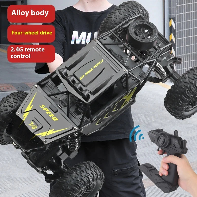 Trendy And Cool Oversized Remote Four-Wheel Drive Climbing Big Foot Car, Six Wheel Drive Racing Car, Boys' Charging Toy Car