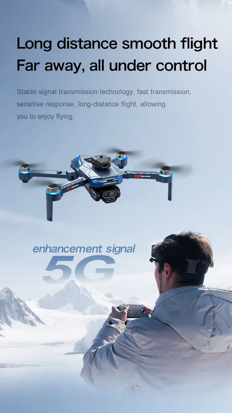 GT8 Drone 4K HD Camera Obstacle Avoidance Aerial Photography Brushless Drone with Screen Foldable RC Drone Quadcopter RTF