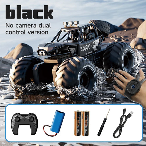 Load image into Gallery viewer, Amphibious Rock rocker Crawler RC Car with Camera, 4WD, 50min Runtime, IPX7 Waterproof, Gesture &amp; APP Control, Off-Road Drift
