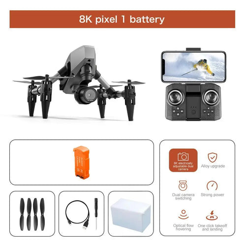 Load image into Gallery viewer, XD1 8K HD dual camera aerial camera, alloy anti-drop mini drone 2.4GWiFi drone foldable four-axis aerial camera
