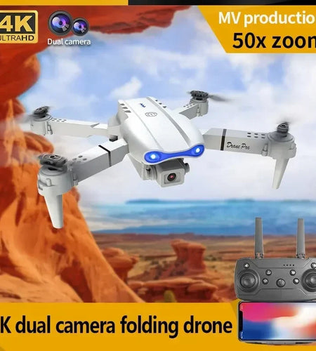 2024 E99Pro RC Drone 4K Professinal With 1080P Wide Angle HD Camera Foldable Helicopter WIFI FPV Height Hold Gift Toy