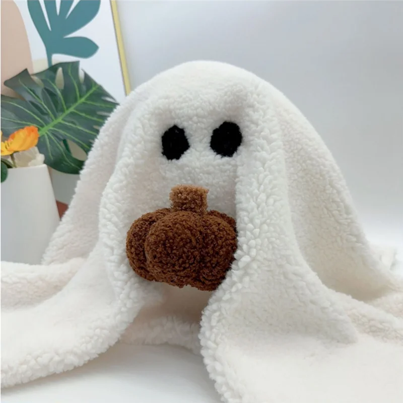 Ghost with Pumpkin Pillow, Halloween Ghost with Pumpkin Pillow, Soft Stuffed Halloween Ghost Plush