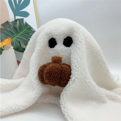 Load image into Gallery viewer, Ghost with Pumpkin Pillow, Halloween Ghost with Pumpkin Pillow, Soft Stuffed Halloween Ghost Plush
