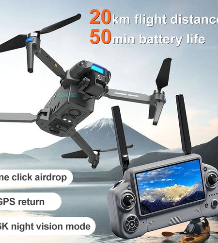 S880 Flagship Drone 8K Dual Cameras 3-Axis Gimbal 5G FPV GPS Return TouchScreen RC Obstacle Avoidance Optical Flow Hovering Dron
