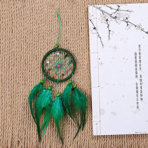 Load image into Gallery viewer, Fashion Creative Dream Catcher With Green White Red Coffee Feathers Home Wedding Office Decorations Craft Birthday Festival Gift
