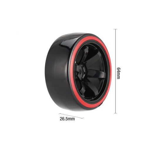 Load image into Gallery viewer, 4PCS YSIDO Hard Plastic 63mm/2.48inch Rim Tyre Tire Wheel 12mm HEX for 1/10 RC Drift Cars
