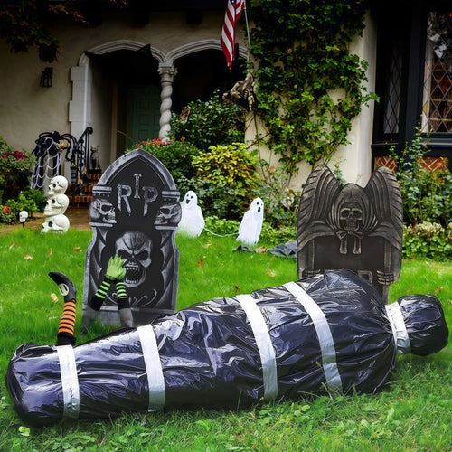 Load image into Gallery viewer, 150cm/5ft Hanging Corpse Dead Victim Props, Scary Haunted Creepy House Halloween Decorations, Outdoor Halloween Yard Decorations
