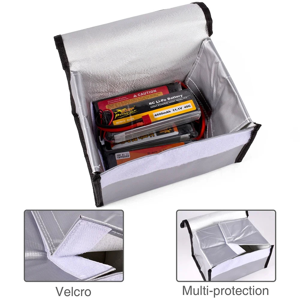 Battery Safe Bag Fireproof for RC Car Drone Batteries Travel Storage Charging Large Explosion-Proof Bags Portable