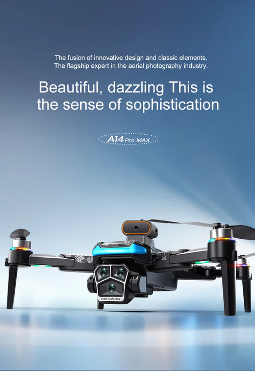 Load image into Gallery viewer, New upgraded A14 Pro Max GPS Brushless 8K three Camera Optical Flow Obstacle Avoidance Foldable Quadcopter RC Distance Drone Toy
