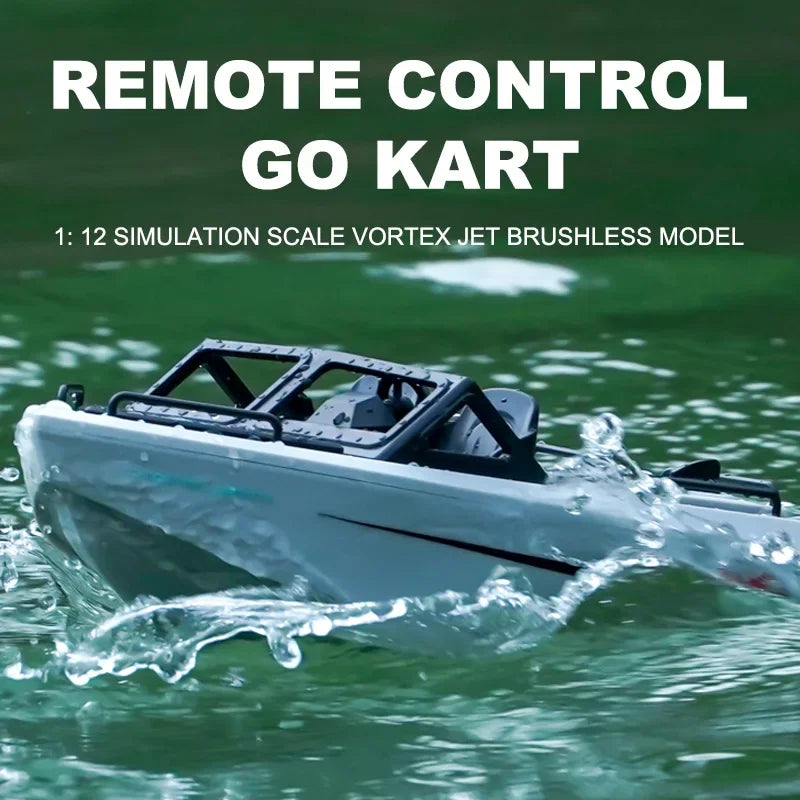Toy Boat 1/12 Remote Control Go Kart 2.4G High-Speed Vortex Spray Brushless Water Electric Cool Boy Ship Model