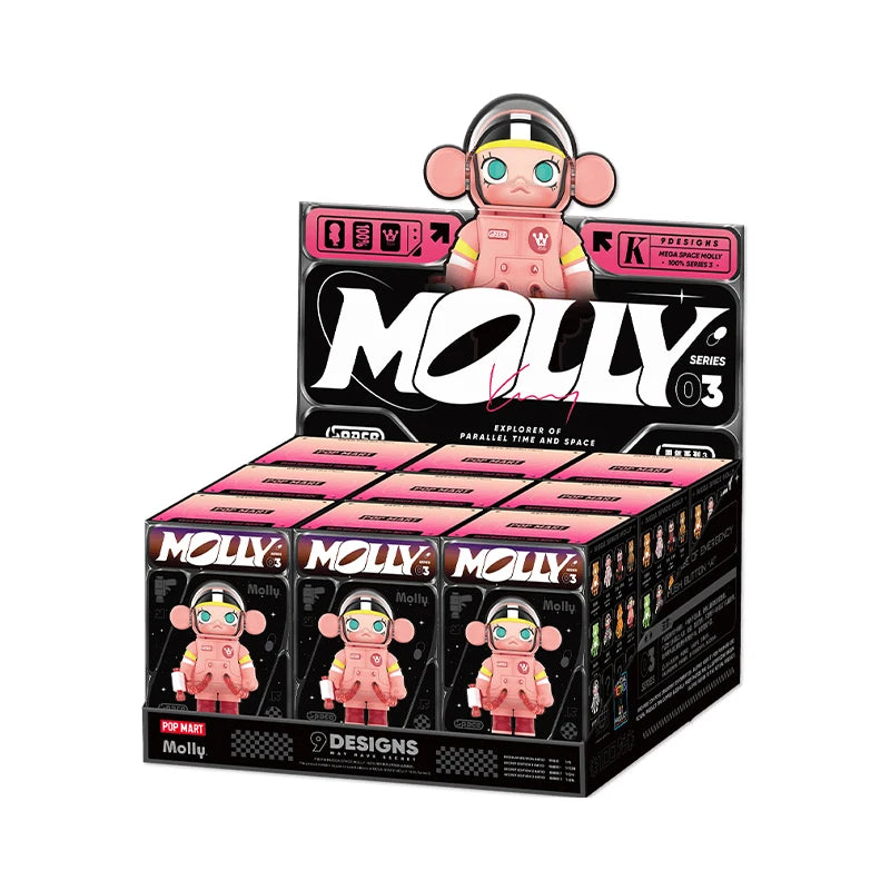 POP MART MEGA SPACE MOLLY 100% SERIES 3 Mystery Box 1PC/9PCS POPMART Blind Box Action Figure Cute Toy