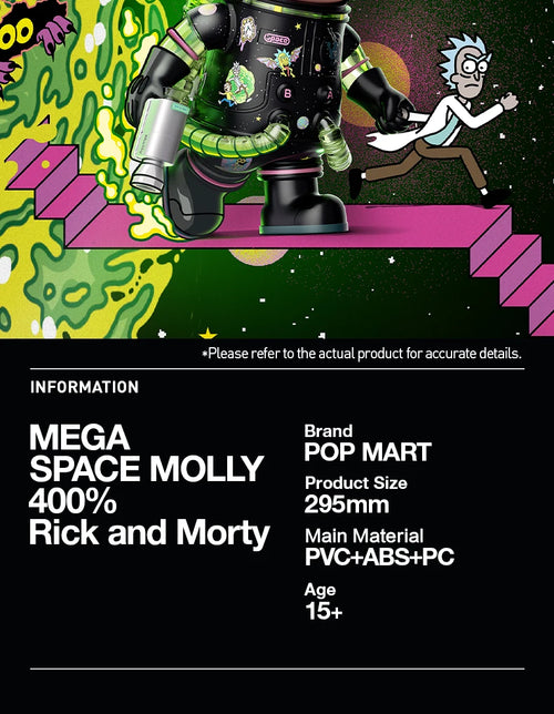 Load image into Gallery viewer, POP MART MEGA SPACE MOLLY  400% Rick and Morty Limited Edition Limited to 1pc per user ID
