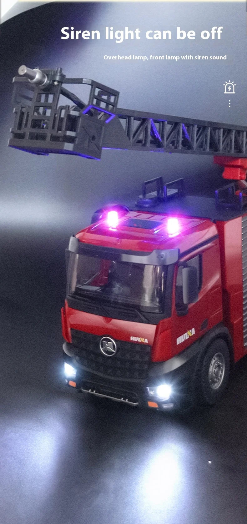1:14 RC Engineering Car Huina 1561 22CH Large Scale Toy Fire Truck Full Scale Simulation Water Spraying Toys Adult Child Gifts