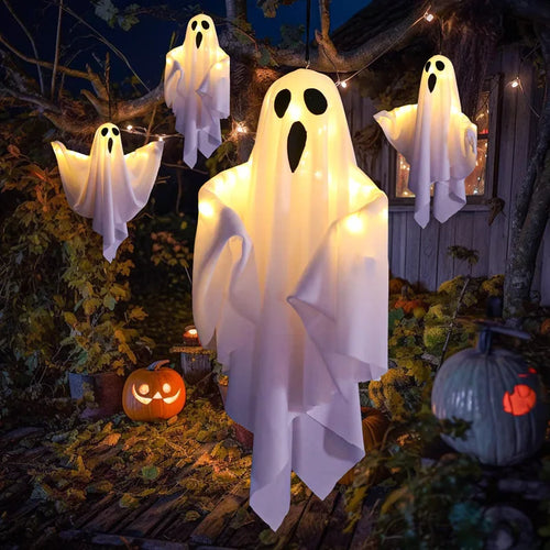 Load image into Gallery viewer, 2024 LED Glow Ghost Party Halloween Decoration for Home Indoor Outdoor Haunted House Bar Hanging Horror Props with Lights
