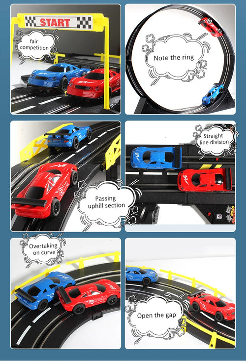 Load image into Gallery viewer, Slot car track Electric rail car 1:43 double remote control racing track toy automatic racing electric track children Christmas gift
