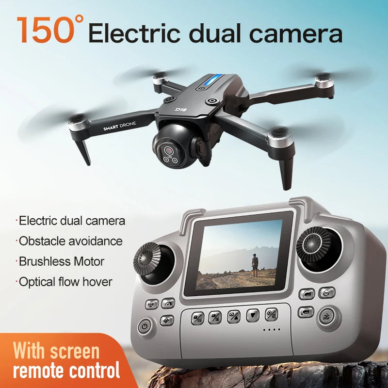 D18 GPS Drone 8K Aerial HD Dual Camera Intelligent Obstacle Avoidance Brushless Power 5G WIFI GPS Return Screen RC Drone