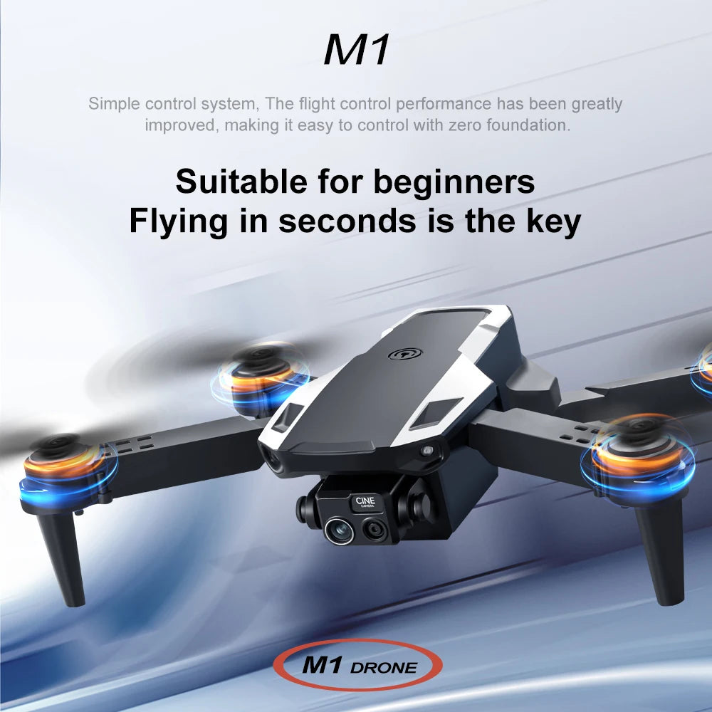 New M1 Drone Beginner Friendly  With 4K High-Definition Camera Optical Flow Technology One Click Return to Home Mode For