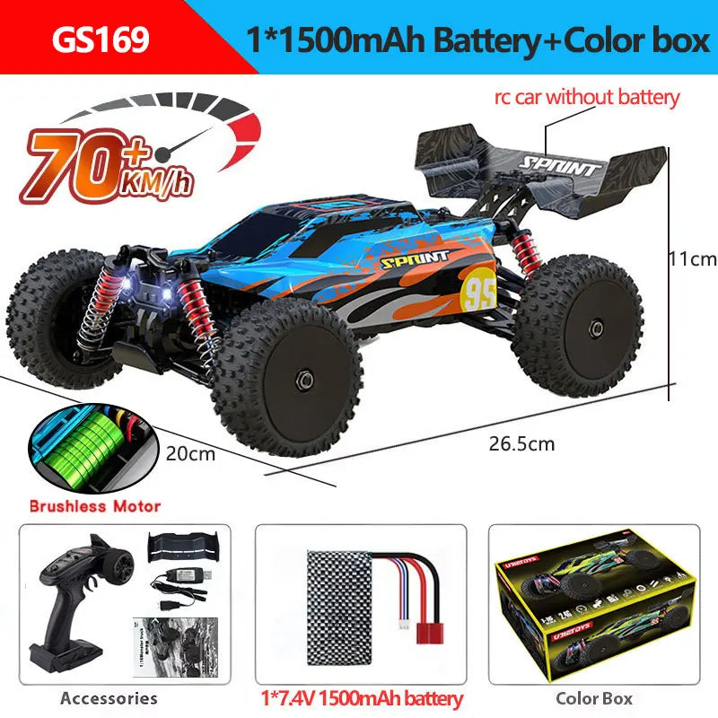 1:16 4WD RC Car 60KM/H Or 36KM/H With LED 2.4G Remote Control Cars High Speed Drift Monster 4x4 Truck For Kids VS Wltoys 144001