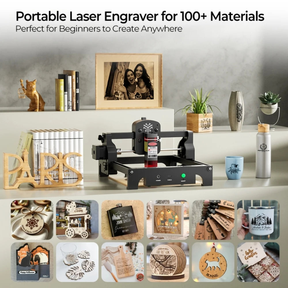 ACMER S1 Mini Laser Engraving and Cutting Machine Portable High Precision CNC Machine Tool For Plywood Acrylic Leather Glass