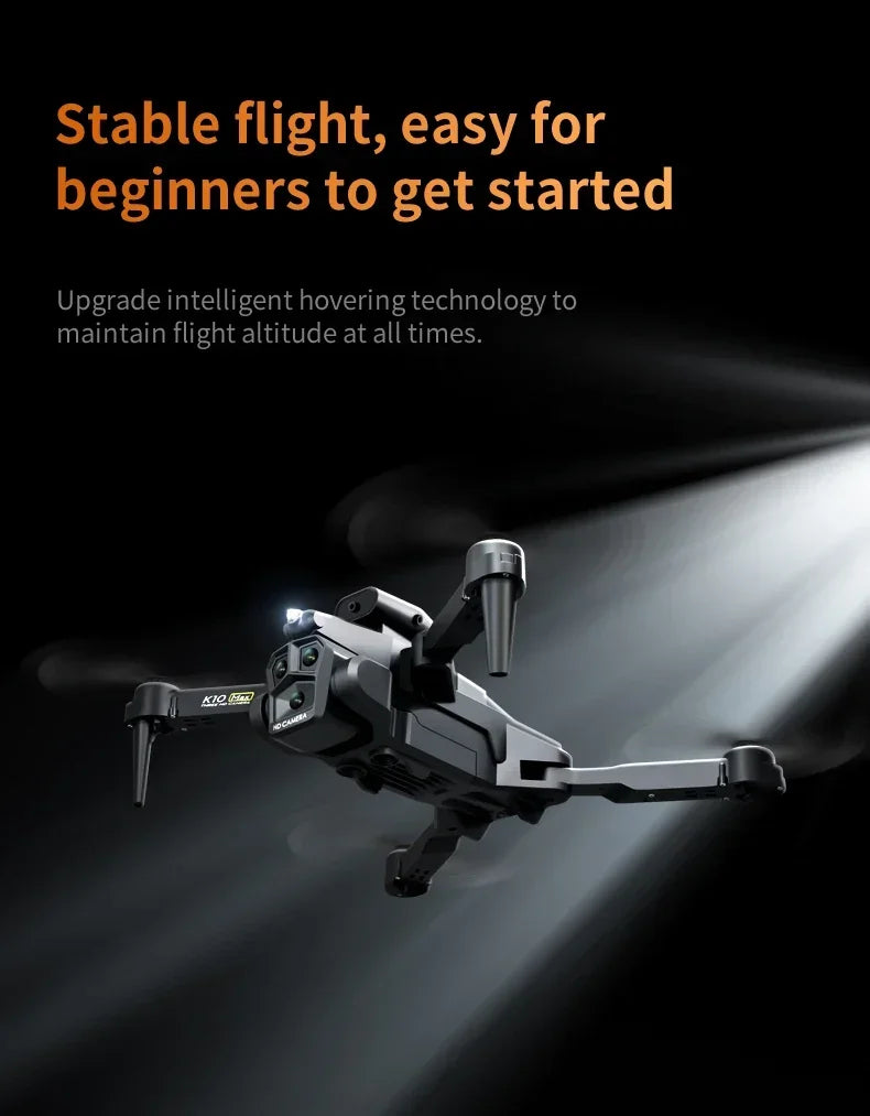 New K10Max Mini Drone 4K Professinal Three Camera Wide Angle Optical Flow Localization Four-way Obstacle Avoidance RC Quadcopter