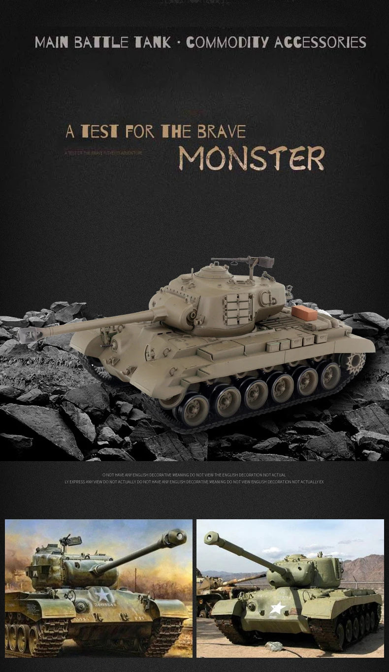 1:16 Henglong 3838-1 American M26 Pershing Heavy Tank RC Model  Metal Tank Simulation Model Remote Control Athletic Toys