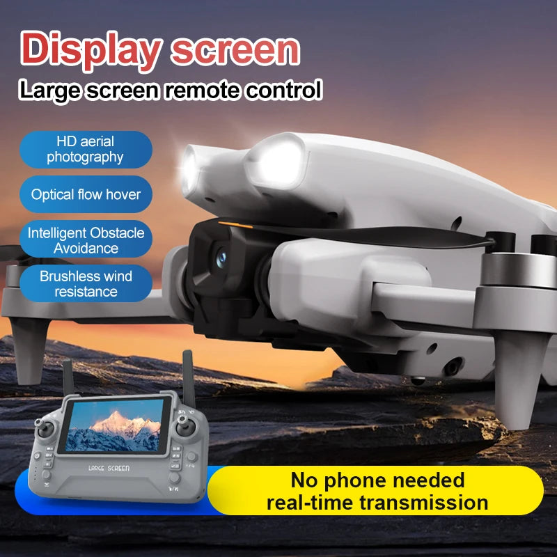 New LF812 Drone FPV Professional HD Aerial 8K Dual Camera Large Screen Remote No Phone Obstacle Brushless Foldable RC Quadcopter