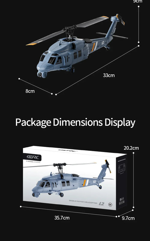 Load image into Gallery viewer, 4drc L2 Rc Helicopter 8k Aerial Camera Builtin Screen Remote Control 6axis Gyro Single Blade Black Hawk Apache Military For Boys
