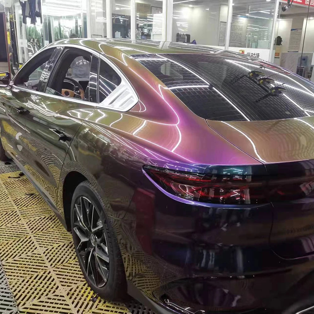 PET Fancy Galactic Sparkling Chameleon Car Decal Film Glossy Metallic  paint protection
