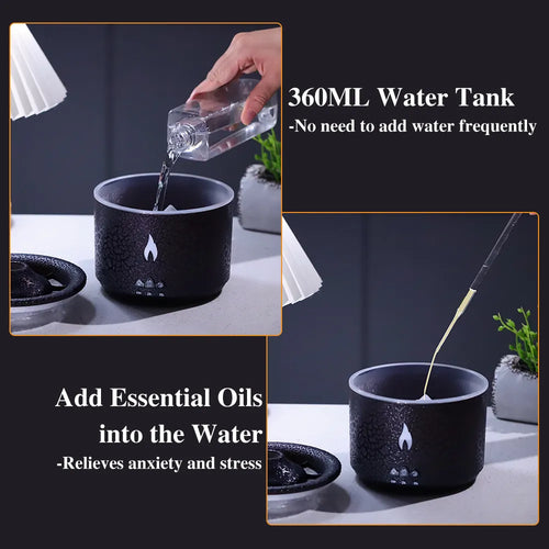 Load image into Gallery viewer, Volcano Fire Flame Air Humidifier Aroma Diffuser Essential Oil
