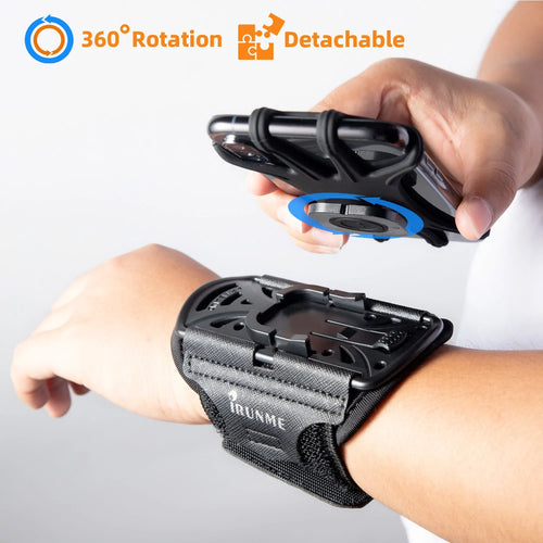 Load image into Gallery viewer, Removable Rotating Sports Phone Wristband Arm Bag
